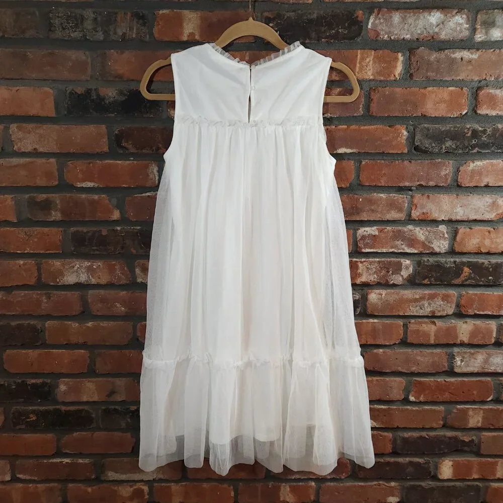 Mango Kids Ruffled Sleeveless Tulle Midi Dress Cottagecore Party Girls 13-14 NWT